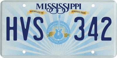 MS license plate HVS342