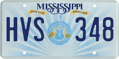 MS license plate HVS348