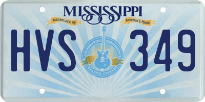 MS license plate HVS349