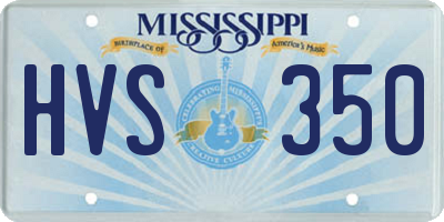 MS license plate HVS350