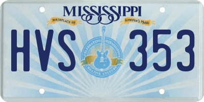 MS license plate HVS353