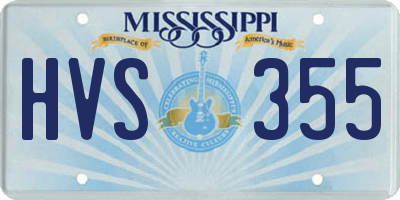 MS license plate HVS355