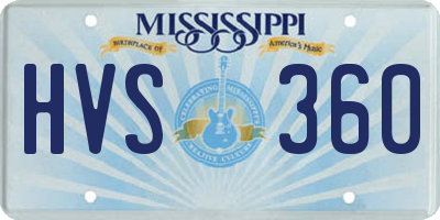 MS license plate HVS360