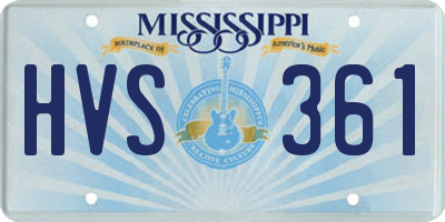 MS license plate HVS361