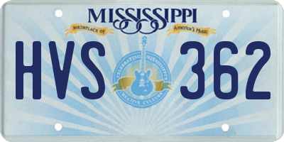 MS license plate HVS362