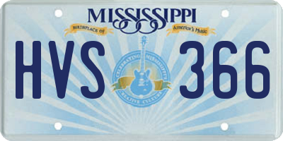 MS license plate HVS366