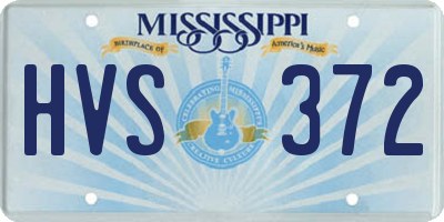 MS license plate HVS372