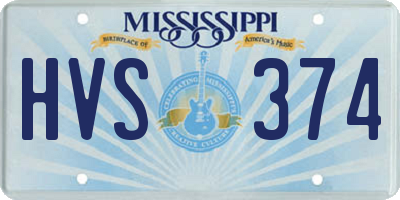 MS license plate HVS374