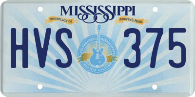 MS license plate HVS375
