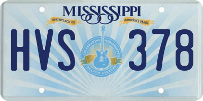 MS license plate HVS378