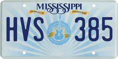 MS license plate HVS385