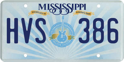 MS license plate HVS386