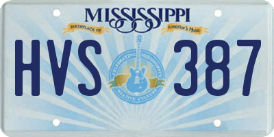 MS license plate HVS387