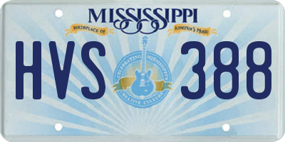 MS license plate HVS388
