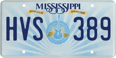 MS license plate HVS389