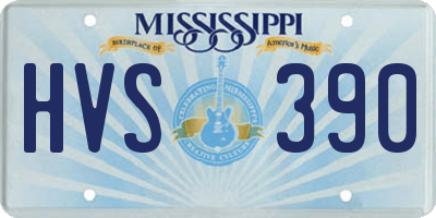 MS license plate HVS390