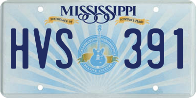 MS license plate HVS391