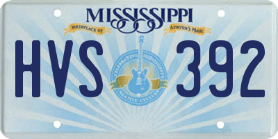 MS license plate HVS392