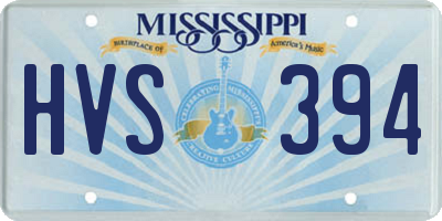MS license plate HVS394