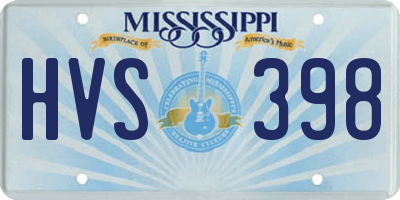 MS license plate HVS398