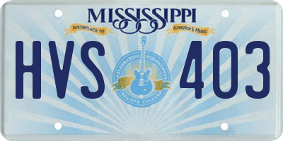 MS license plate HVS403