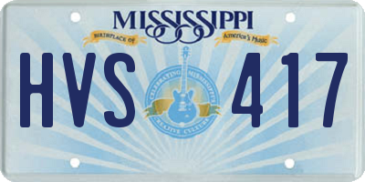 MS license plate HVS417