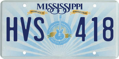 MS license plate HVS418