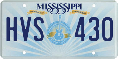 MS license plate HVS430