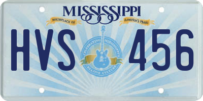 MS license plate HVS456