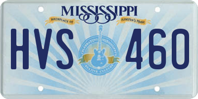 MS license plate HVS460