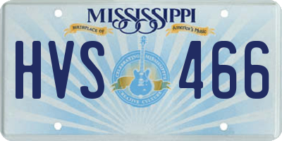 MS license plate HVS466