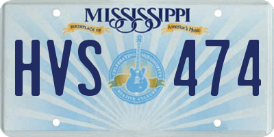 MS license plate HVS474