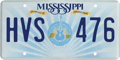 MS license plate HVS476