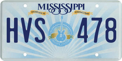 MS license plate HVS478