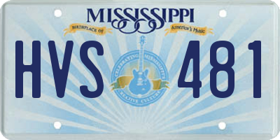 MS license plate HVS481