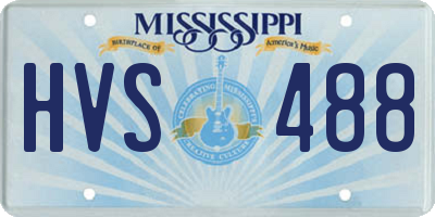 MS license plate HVS488