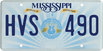 MS license plate HVS490