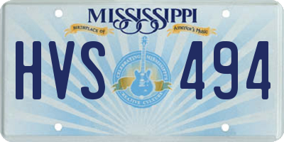 MS license plate HVS494