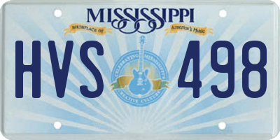 MS license plate HVS498