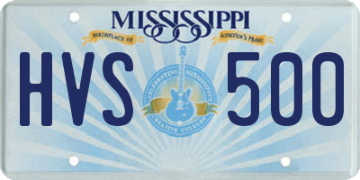 MS license plate HVS500