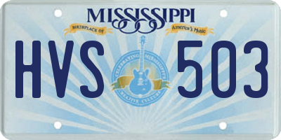 MS license plate HVS503