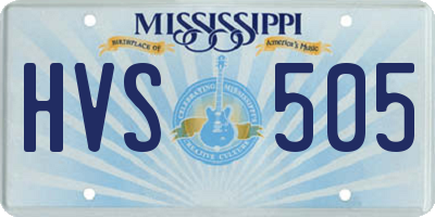 MS license plate HVS505