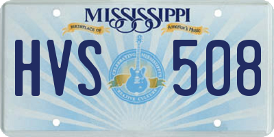MS license plate HVS508