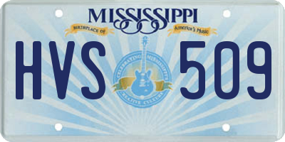 MS license plate HVS509