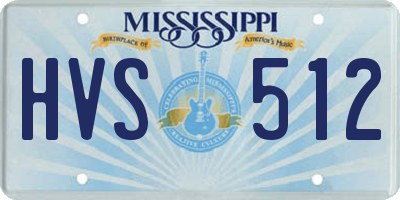 MS license plate HVS512