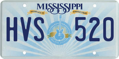 MS license plate HVS520
