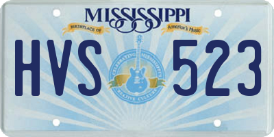 MS license plate HVS523