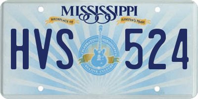 MS license plate HVS524