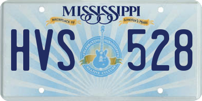 MS license plate HVS528