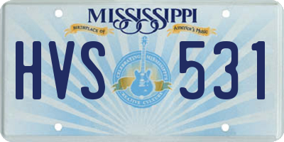 MS license plate HVS531